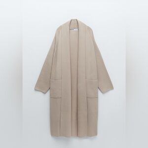 Zara beige coat cardigan